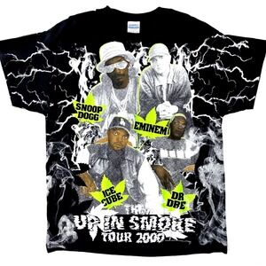 Backstock Co Up In Smoke Double‎ Sided Rap Tee Shirt XL Dr Dre Eminem Snoop Ice